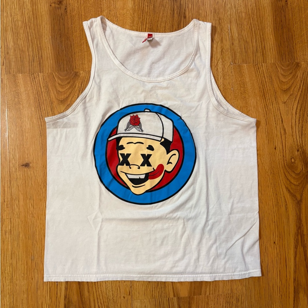 White Graphic Tank Top